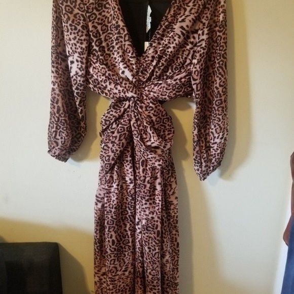 Ranna Gill x Anthropologie Animal Cheetah Print Floral Cut-Out Midi Mocha Mouse - Picture 10 of 12